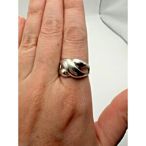 Vintage Sculptural Silver Knot Ring Size 9.5